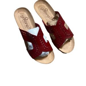 Yokono Red Leather Women's Sandals made in Spain size 8